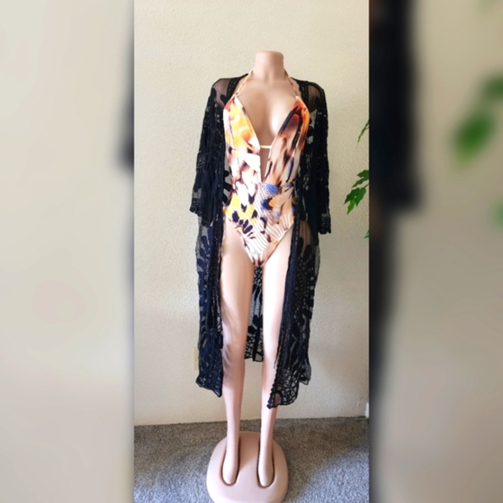 Forever 21 , Swimsuit with Black Lace Cover-Up